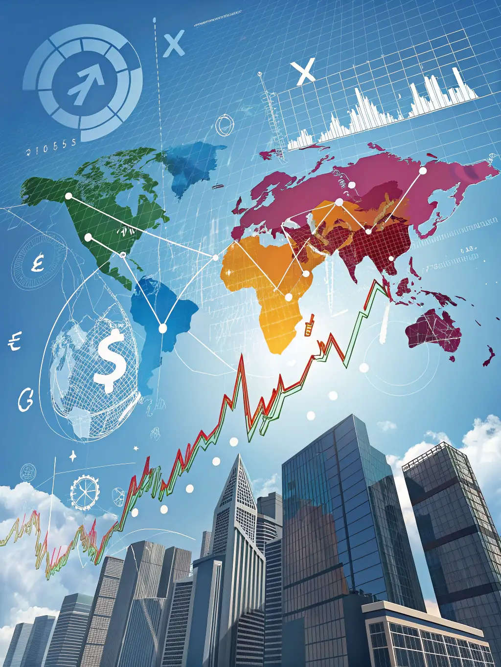 A world map with interconnected nodes representing global investment opportunities, highlighting Nooreddin's international investment focus and reach.